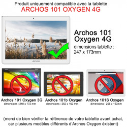 Pack Étui de Protection Bleu + Verre Flexible + Stylet pour Archos Oxygen 101 4G