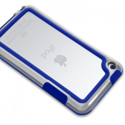 Housse Etui Coque Bumper bleu pour Apple iPod Touch 4G + chargeur auto 