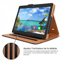 Housse Etui de Protection Support Noir pour Tablette Tactile Zonko 10,1 Pouces