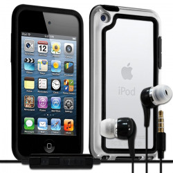 Housse Etui Coque Bumper noir pour Apple iPod Touch 4G  + kit piéton