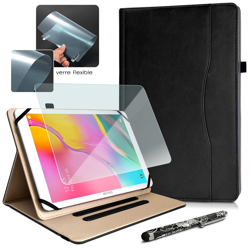 Etui Universel Attaches Support Couleur Noir pour Tablette 10.1"