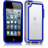 Housse Etui Coque Bumper bleu pour Apple iPod Touch 4G  + kit piéton