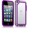 Housse Etui Coque Bumper violet pour Apple iPod Touch 4G  + kit piéton