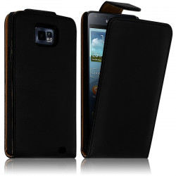 Housse Coque Etui noir pour Samsung Galaxy S2 + chargeur auto
