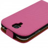 Housse Coque Etui Motif Rayure pour Samsung Galaxy S4 couleur rose fushia