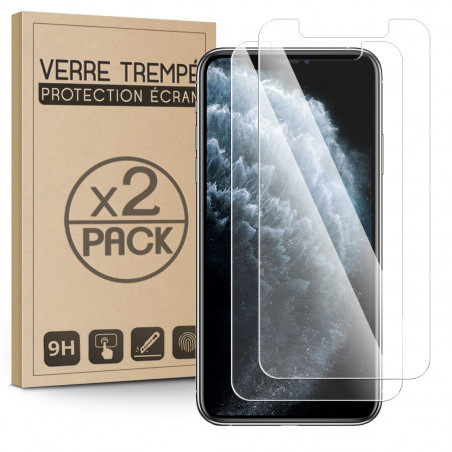 Verre Trempé Protection d'écran pour Smartphone Apple iPhone XS Max [Pack x2]