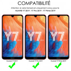 Verre Trempé Protection d'écran pour Smartphone Huawei Y7 Pro 2019