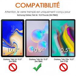 Verre Trempé Protection d'écran pour Samsung Galaxy Tab S6 SM-T860 - 10.5 Pouces
