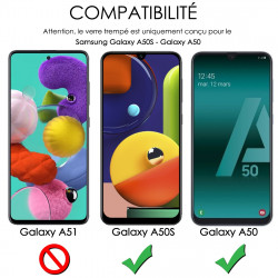 Verre Trempé Protection d'écran pour Smartphone Samsung Galaxy A50S [Pack x2]