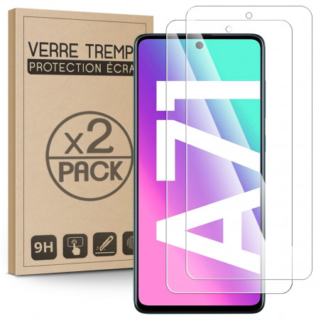 Verre Trempé Protection d'écran pour Smartphone Samsung Galaxy A71 [Pack x2]