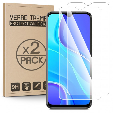 Verre Trempé Protection d'écran pour Smartphone Xiaomi Redmi 9 [Pack x2]