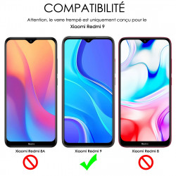 Verre Trempé Protection d'écran pour Smartphone Xiaomi Redmi 9 [Pack x2]