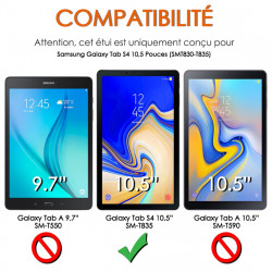 Étui Noir Clavier Azerty Bluetooth pour Samsung Galaxy Tab S4 10.5" SM-T830