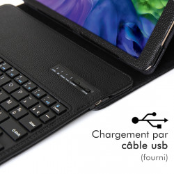 Étui Noir Clavier Azerty Bluetooth pour Lenovo Tab E10 / TB-X104F  10,1 Pouces