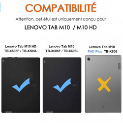 Étui Noir Clavier Azerty Bluetooth pour Lenovo Tab E10 / TB-X104F  10,1 Pouces