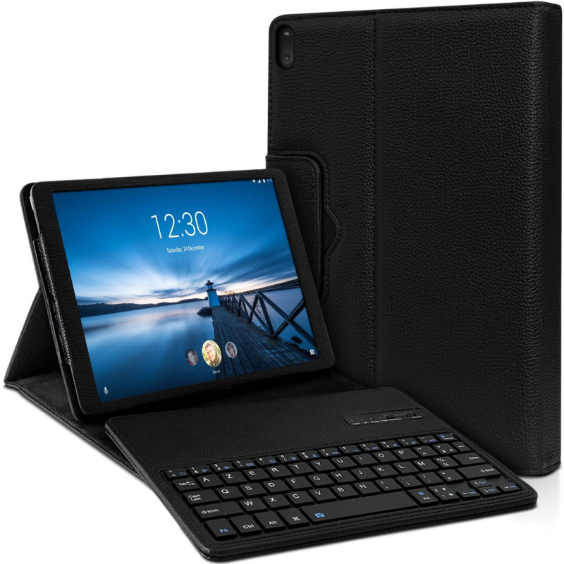 Étui Noir Clavier Azerty Bluetooth pour Lenovo Tab E10 / TB-X104F