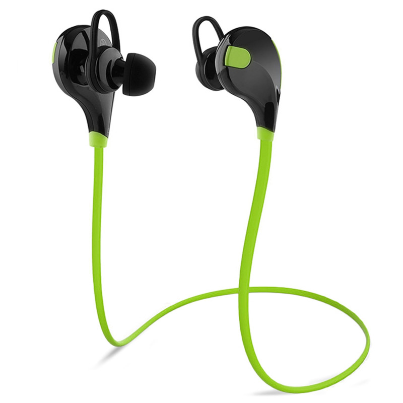 Écouteurs Bluetooth Tour de Cou Vert Spécial Sport pour One Plus 8 