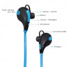 Écouteurs Bluetooth Sport pour tous les smartphones IOS Android