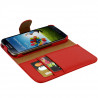 Housse Coque Etui Portefeuille rouge pour Samsung Galaxy S4 + chargeur auto