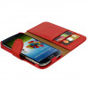 Housse Coque Etui Portefeuille rouge pour Samsung Galaxy S4 + chargeur auto