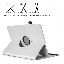 Étui de Protection Blanc avec Clavier Bluetooth pour Tablette Yotopt 10,1 pouces