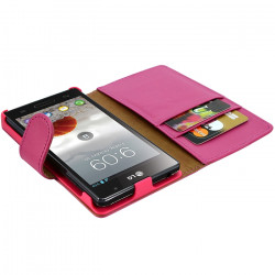 Housse Etui Coque Portefeuille pour LG Optimus L9 Couleur Rose Fushia