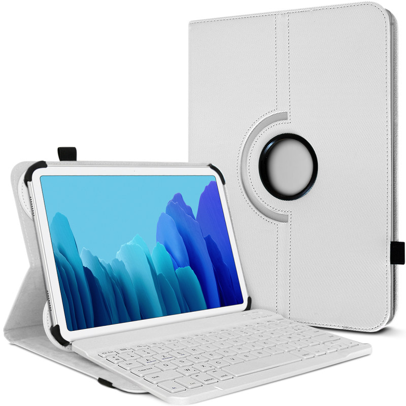 Étui de Protection Blanc avec Clavier Bluetooth pour Tablette Lenovo TAB4 10L 4G