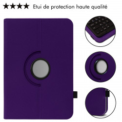 Étui de Protection Rose Fuschia avec Clavier Bluetooth pour Tablette Yotopt 10,1 pouces