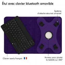 Étui de Protection Rose Fuschia avec Clavier Bluetooth pour Tablette Yotopt 10,1 pouces