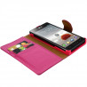 Housse Etui Coque Portefeuille Rose Fuhsia pour LG Optimus L9 + Chargeur Auto 
