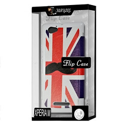 Coque Housse Etui à rabat latéral et porte-carte pour Sony Xperia M avec motif KJ22 + Film de Protection