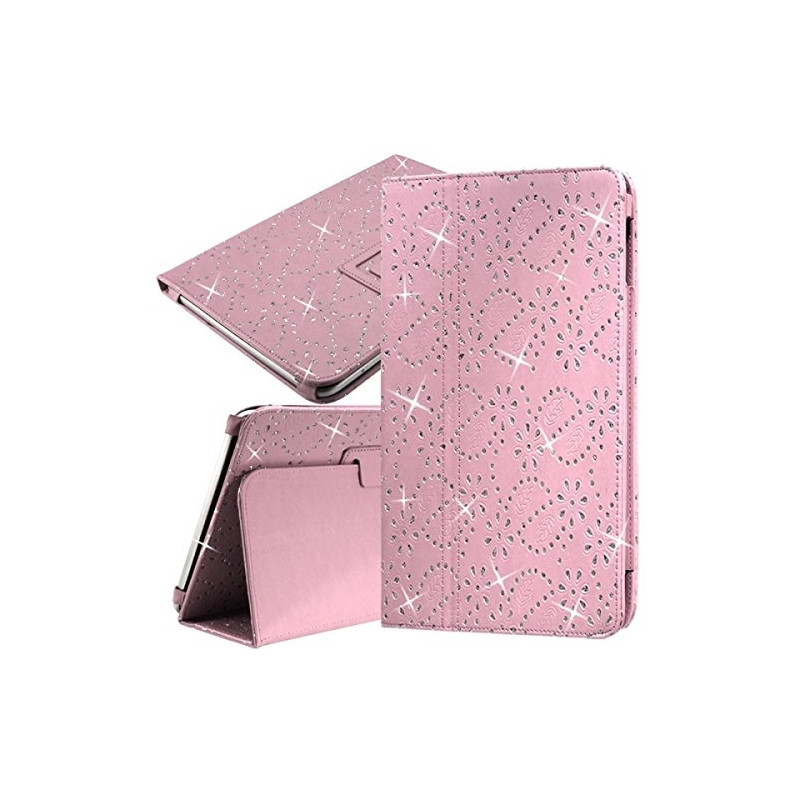 Housse Etui Universel Style Diamant Couleur Rose pour Tablette Apple iPad Air 2 9,7"