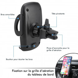 Support Téléphone Voiture Universel Pare Brise Tableau de Bord pour Smartphones