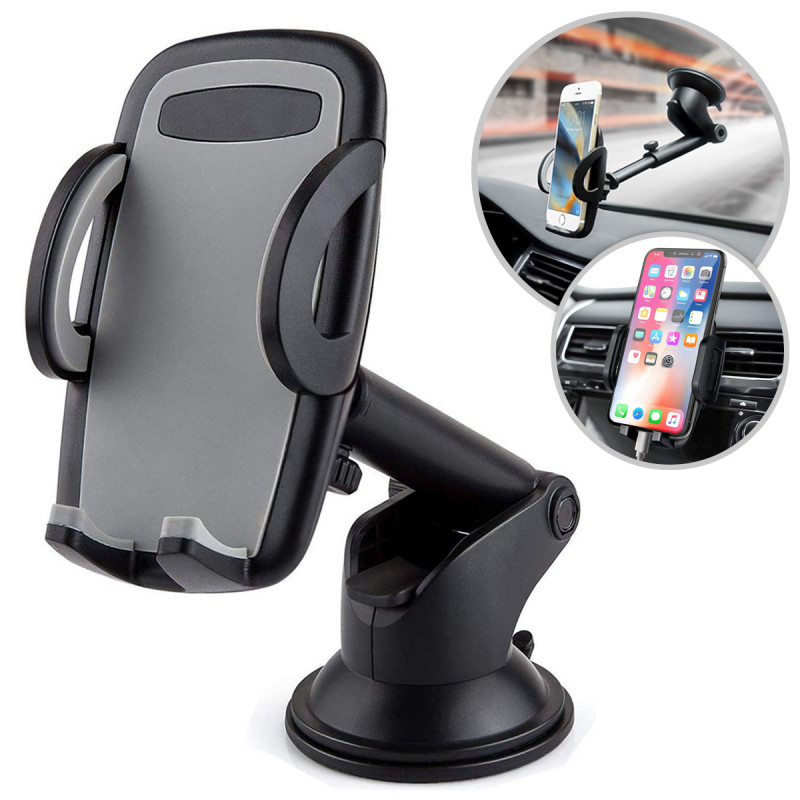 Support Téléphone Voiture Universel Pare Brise Tableau de Bord pour Smartphones