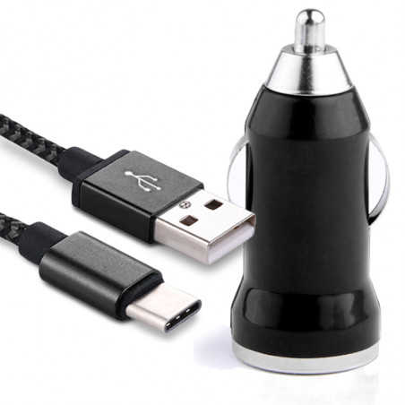 Chargeur Voiture Allume-Cigare Câble USB Type C Noir pour Doogee N30