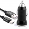 Chargeur Voiture Allume-Cigare Câble USB Type C Noir pour HUAWEI P40