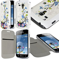 Etui à rabat latéral et porte-carte pour Samsung Galaxy S Duos avec motif HF01 + Film de Protection