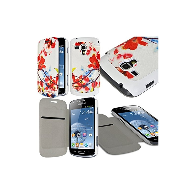 Etui à rabat latéral et porte-carte pour Samsung Galaxy S Duos avec motif KJ12 + Film de Protection