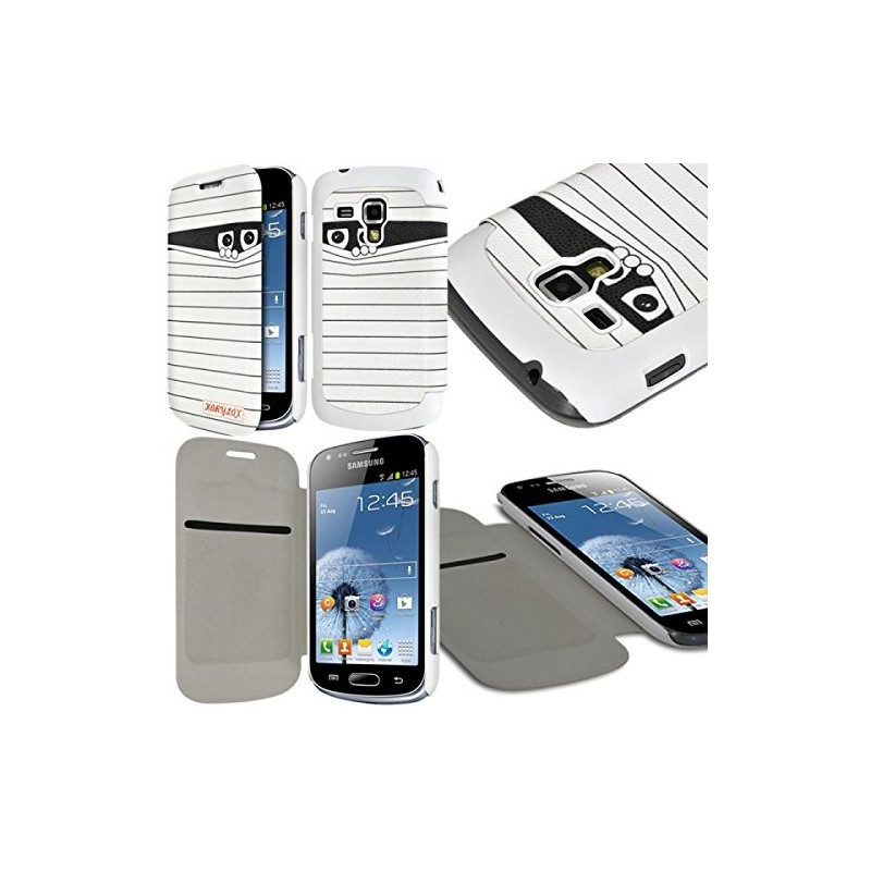Etui à rabat latéral et porte-carte pour Samsung Galaxy S Duos avec motif SC04 + Film de Protection