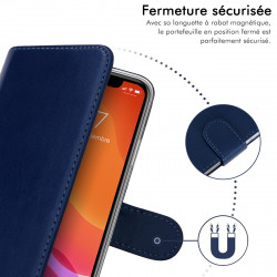 Étui Portefeuille et Support (Bleu Foncé) pour Smartphone Xiaomi MI Note 10 (2019)