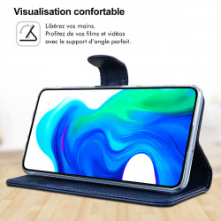 Étui Portefeuille et Support (Bleu Foncé) pour Smartphone Xiaomi POCO F2 PRO (2020)