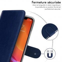 Étui Portefeuille et Support (Bleu Foncé) pour Smartphone Huawei Honor 9X (2019)