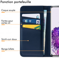 Étui Portefeuille et Support (Bleu Foncé) pour Smartphone Samsung Galaxy A20e (2019) 5.8 pouces
