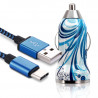 Mini Chargeur 3en1 Auto et Secteur USB avec Câble Data avec Motif HF25 pour ZTE Windows Phone Internet 7