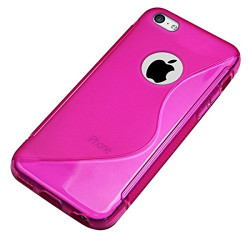 Housse Etui Coque S-Line couleur Rose Fushia pour Apple iPhone 5C + Film de Protection