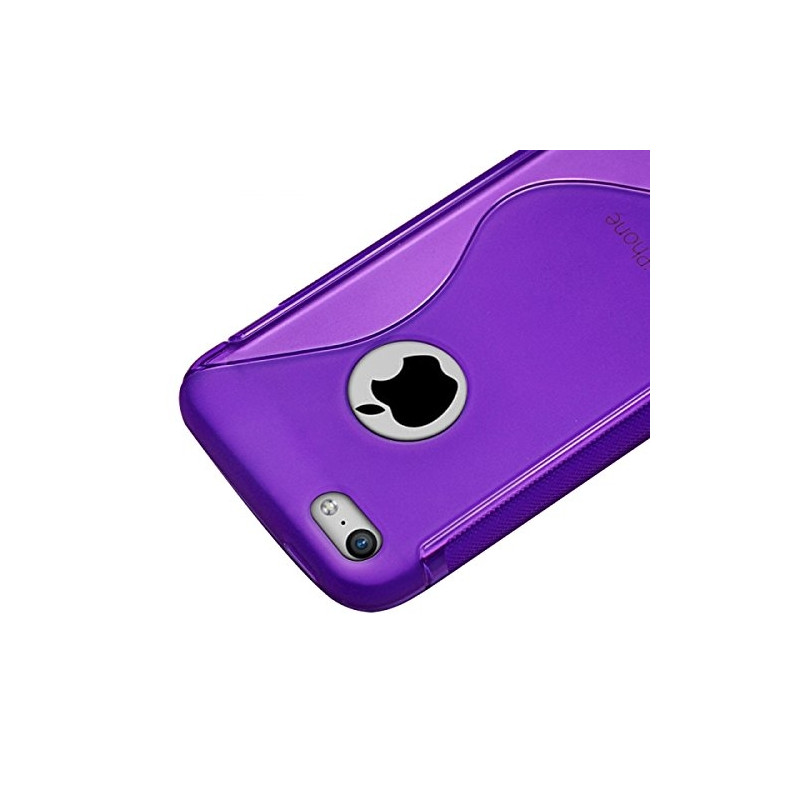 Housse Etui Coque S-Line couleur Violet pour Apple iPhone 5C + Film de Protection