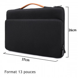 Sacoche Housse de Protection Double poche (S-Noir) pour Apple MacBook Air 13.3"
