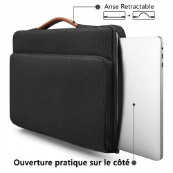 Sacoche Housse de Protection Double poche (S-Noir) pour Apple MacBook Air 13.3"