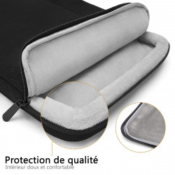 Sacoche Housse de Protection Double poche (S-Noir) pour Microsoft Surface Laptop Go 12.4