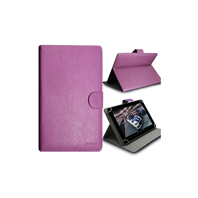 Housse Etui Universel à Rabat Fonction Support Couleur Violet pour Tablette LEXIBOOK Advance 2 Android 8"